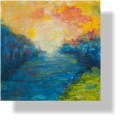 Landschafts Capriccio, Acryl auf Leinen 80x80 cm