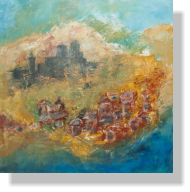 Avalon, Acryl und Wachs auf Leinen 80x80 cm