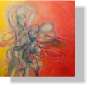Abstraktion, Acryl und Kohle auf Leinen 80x80 cm