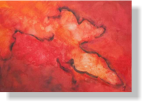 Feuerzeichen, Acryl und Kohle auf Leinen 60x80 cm